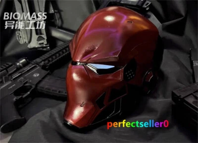 Red Hood Red Helmet 3D Print Led Eyes Pale Rider Cosplay Mask Halloween Collect - Image 1 of 4