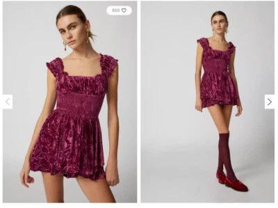 Mameluco Urban Outfitters Borgoña Rosie Terciopelo Mujer Nuevo con etiqueta Talla S Foto 1 de 4