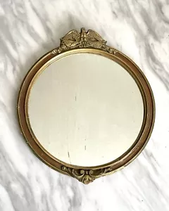 Specchio antico aquila in legno dorato 13x15" - Foto 1 di 16