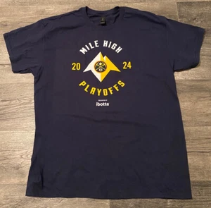 DENVER NUGGETS 2024 MILE HIGH PLAYOFFS Round 2 Giveaway Shirt XL Blue T-Wolves - Picture 1 of 2