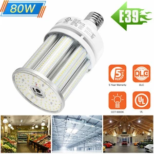 UL 80W LED Corn Light Bulbs E39 Large Mogul Base Replace 320W MH/HPS 6000K DLC - Picture 1 of 8