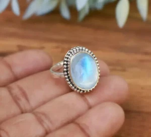 Moonstone Gemstone 925 Sterling Silver Ring Anniversary Gifts Jewelry RT-521 - Picture 1 of 7