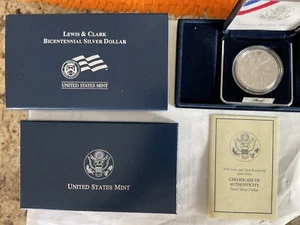 2004-P $1 Lewis & Clark Bicentennial Proof Silver Dollar w/ Box and CoA #2 - Picture 1 of 3