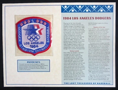 1984 LOS ANGELES DODGERS / OLYMPIC GAMES Lost Treasures BASEBALL TEAM PATCH CARD - Image 1 of 2