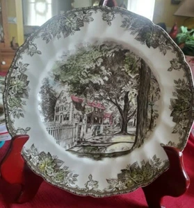 "PLATE FRIENDLY VILLAGE ""VILLAGE STREET"" HECHO EN INGLANDIA JOHNSON BROTHER 10.75" - Imagen 1 de 6