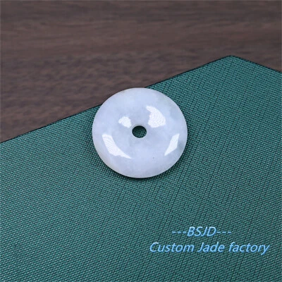 Класс нефрит пончик нефрит подвеска натуральный зеленый бирманский нефрит сделай сам серьги подвеска - Изображение 1 из 4