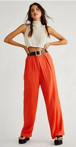 Free People Free In You Pull On Trousers. Red Size Medium. RRP $128 - Picture 1 of 9