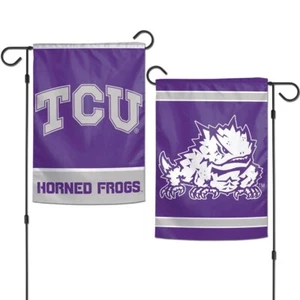 TCU HORNED FROGS 12"X18" 2 SIDED GARDEN FLAG NEW WINCRAFT 🐸 - Picture 1 of 1