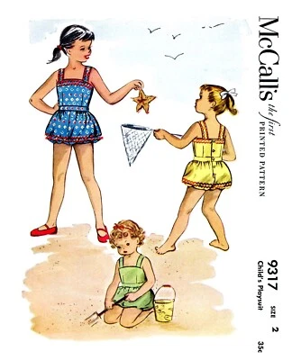 McCall's 9317 Pattern Romper Sunsuit Playsuit Swimsuit - Image 1 of 4