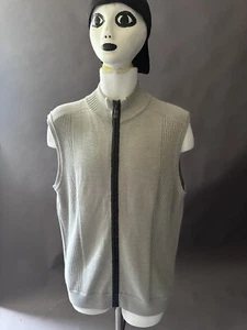 CALLAWAY Merino Wool Blend Full Zip Golf Vest Size L Grey Sleeveless - Picture 1 of 5