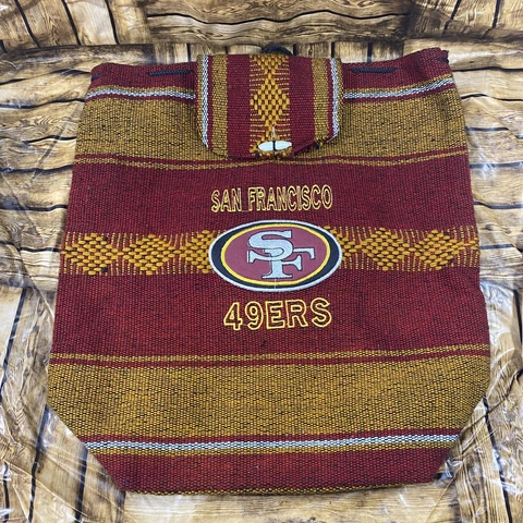 San Francisco 49ers Tote Bag Backpack NFL Red Gold Drawstring Flap Closure Cover
