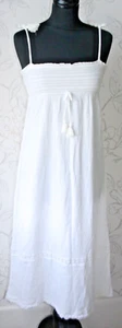 Abito lungo MISS KIDS FRENCH cotone-cheesecloth fumè/uncinetto bianco adulto S. - Foto 1 di 12
