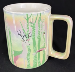 STARBUCKS Iridescent Deer Forest Ceramic Collectable 2020 Pretty Mug 12oz Gift - Picture 1 of 6