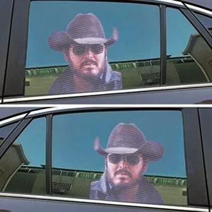 2X Cowboy-Man Stickers Send Rip Car Window Cling Funny Car Sticker Window Decal - Picture 1 of 6