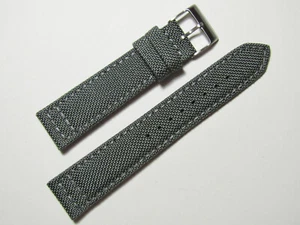 20 mm Hadley-Roma MS850 Herren grau Cordura Canvas Uhrenarmband Armband - Bild 1 von 3