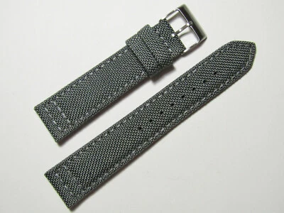 20mm Hadley-Roma MS850 Mens Grey Cordura Canvas Watch Band Strap - Image 1 of 3