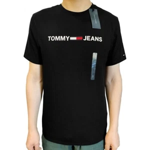 New Tommy Hilfiger Men's Black Crew Neck Short Sleeve T-shirt - Picture 1 of 4