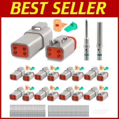 Automotive 4 Pin Connector Kit with Orange/Green Wedgelocks - 8 Sets Included - Image 1 of 4