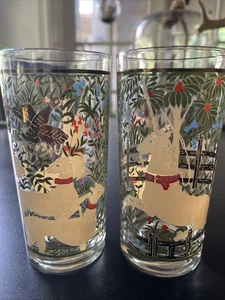 Vintage Cera Glass Company Hunt Of The Unicorn Highball Glasses MCM Set Of 2 - Picture 1 of 17