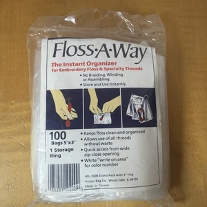 FLOSS ORGANIZER BAGS Cross Stitch Embroidery 100pc Needlework Thread FLOSS A WAY - Picture 1 of 2