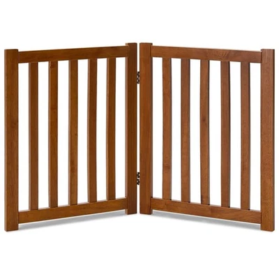 Puerta plegable de madera de 2 paneles para perros interior - madera maciza 24" de alto... Foto 1 de 4