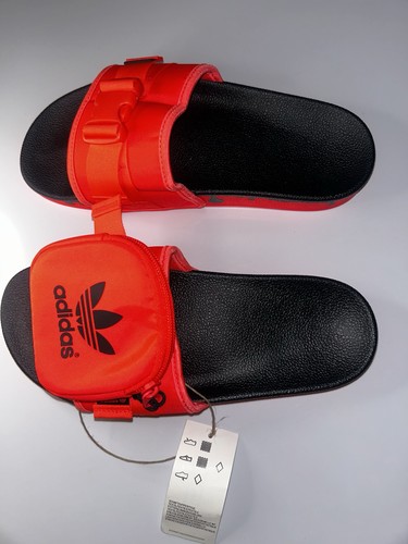 Adidas Pouchylette donna diapositive rosse nuove con etichetta taglia 9 5