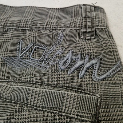 Volcom Stone Shorts Mens 32 W30 Brown Check Plaid Houndstooth Embroidered VTG - Image 1 of 4