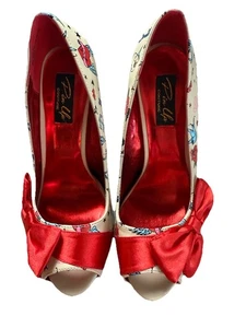 Pin up couture Bettie 13 day of the dead platform Pump Heels Women's 8 - Picture 1 of 9