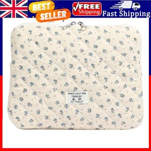 Floral Laptop Sleeve Quilted Laptop Case for 11 Inch Laptop Tablet (blue) . - Picture 1 of 7