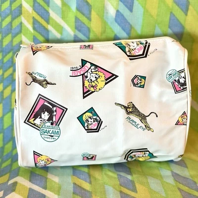 80s 90s Vintage Japan Showa Spank Kei Vinyl Zip Purse Anime Vapor Kawaii Neon - Imagem 1 de 4