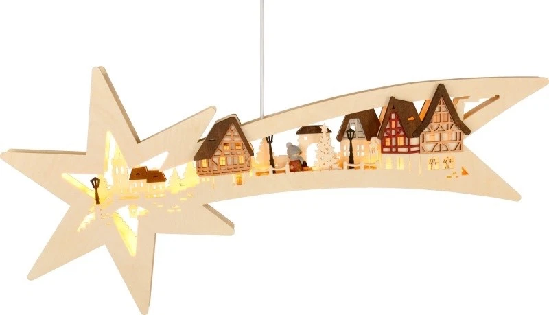 RATAGS LED Window Picture Star Tail City View Wooden Illuminated Handmade USB - Image 1 of 3
