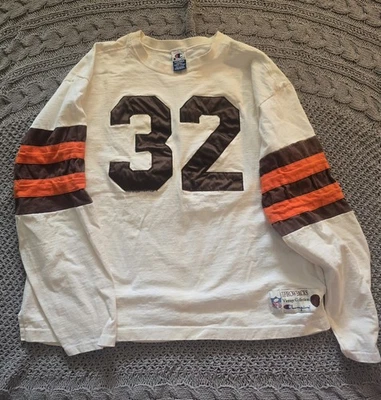 Camiseta de futebol masculina vintage Champion NFL Cleveland Browns XXLarge #32 Jim Brown - Imagem 1 de 4