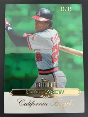 2011 Topps Tribute Green Rod Carew #d 29/75 1/1? HIS JERSEY NUMBER HOF ANGELS - Image 1 of 2