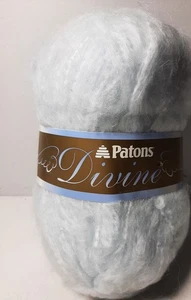 2 Skeins Patons DIVINE Yarn 142 Yds Acrylic Mohair Wool Blend 3.5 ozs HALO BLUE - Picture 1 of 4