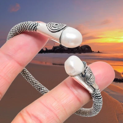 Natural River Pearl Ethnic Bracelet Adjustable N077 - Image 1 of 4