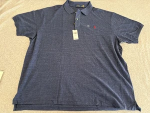 Polo Ralph Lauren Solid Blue w/ Red Pony Short Sleeve Shirt Mens 4XB NWT $125 - Picture 1 of 5