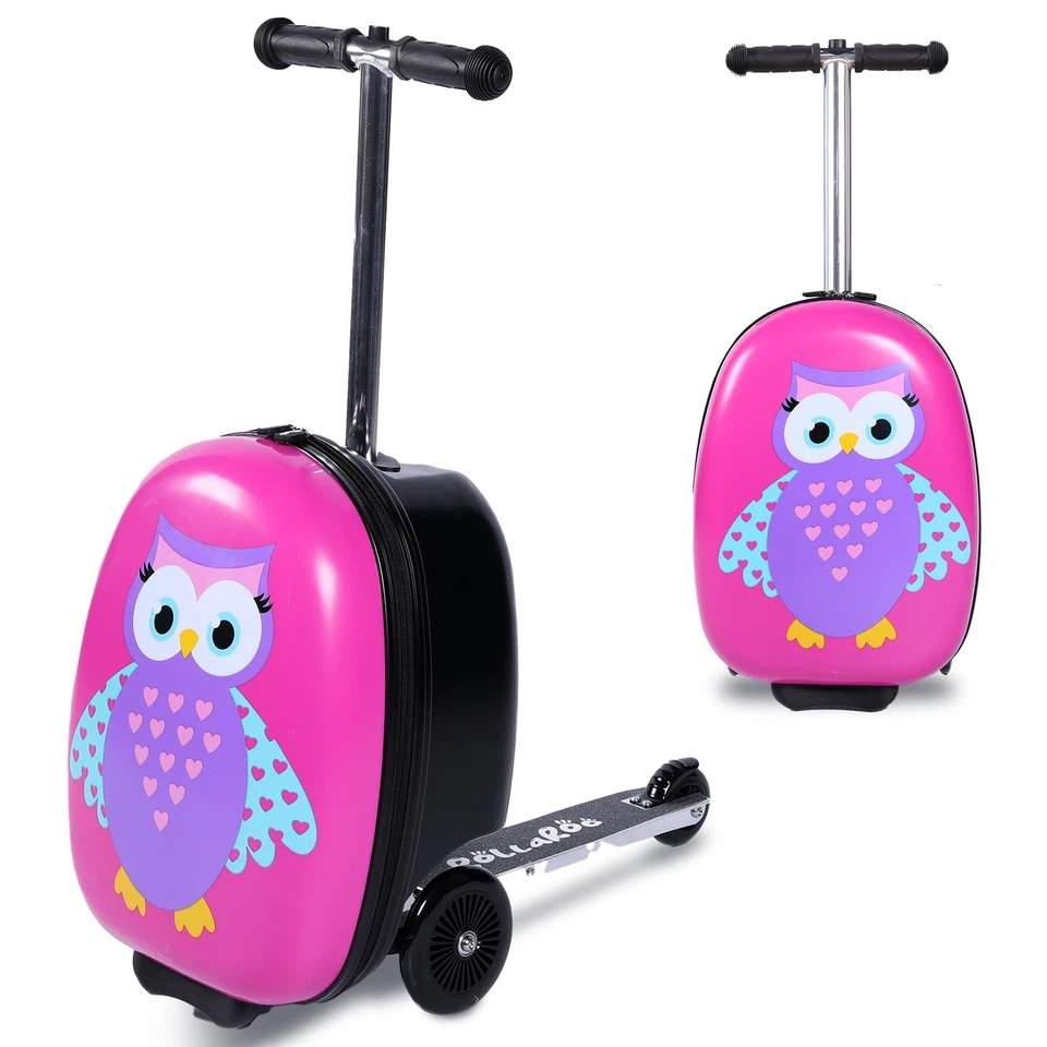 Maleta Scooter Niños Búho - Equipaje Plegable Niños con Ruedas - Multifuncional... Foto 1 de 4