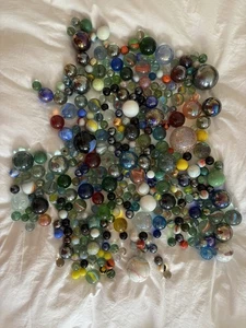 Bundle Job Lot Of 350 Glass Marbles, Various Colours & Sizes - Picture 1 of 6