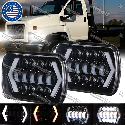 2x Faros LED 7x6" Hi/Lo para Chevy C6500 Kodiak 1997-2009 5x7" Foto 1 de 4