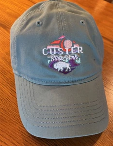 New Ouray Sportswear Women’s Custer State Park Ball Cap Teal Bison Pink Stitch - Picture 1 of 3