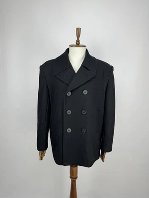 Chaqueta de Colección Marina de los Estados Unidos Abrigo de Guisante Lana para Hombres L Doble Pecho Militar EE. UU. Foto 1 de 4