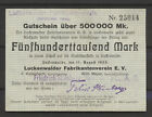 LUCKENWALDE 500.000 Mark 11.8.1923  Friedrich Steiner , Hermann  Notgeld ( K 32