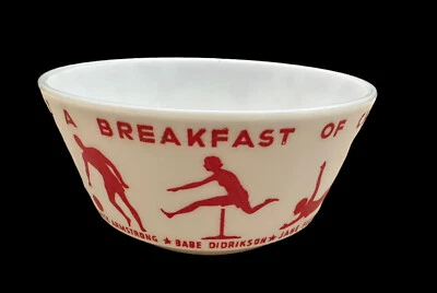 Vintage 1937 Wheaties "Breakfast of Champions" Milk Glass Cereal Bowl - Image 1 of 4