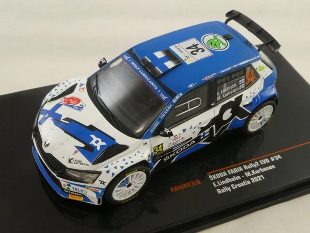 IXO Skoda Fabia Rally 2 Evo #34 Lindholm Rally Croatia 2021 1/43 RAM803LQ
