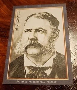 CHESTER ARTHUR*1 of A KIND*SKETCH AUTO by BRAD UTTERSTROM*PASTIME PRES. PORTRAIT - Picture 1 of 5