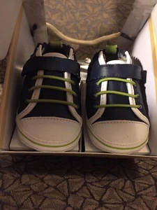 ROBEEZ Zapatos 3-6 Meses Talla 2 Azul Marino Tenis Atléticos Cuero Camden Cuna - Imagen 1 de 7