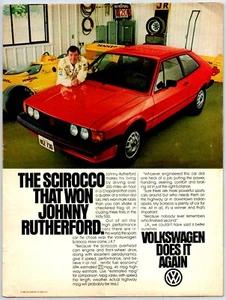 Johnny Rutherford Volkswagen Scirocco 1980 anuncio impreso - Imagen 1 de 1