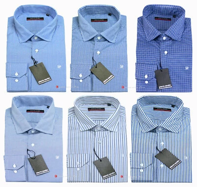 Camicia uomo fantasia righe quadri manica lunga Colletto PICCOLO Slim fit 39/46 - Immagine 1 di 4