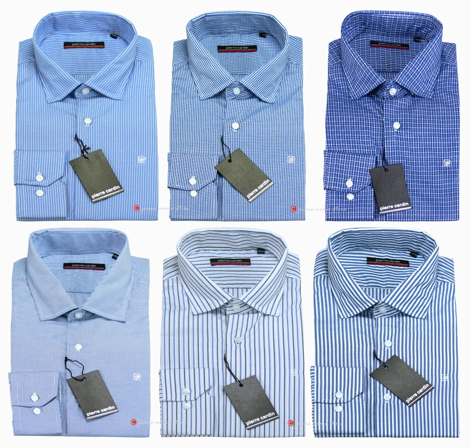 Camicia uomo fantasia righe quadri manica lunga Colletto PICCOLO Slim fit 39/46 - Immagine 1 di 4