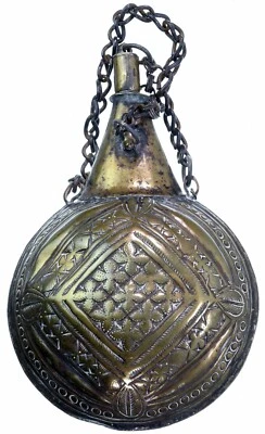 FRASCO DE POLVO MARROQUÍ NORTEAFRICANO DEL SIGLO XIX #10084 Foto 1 de 4